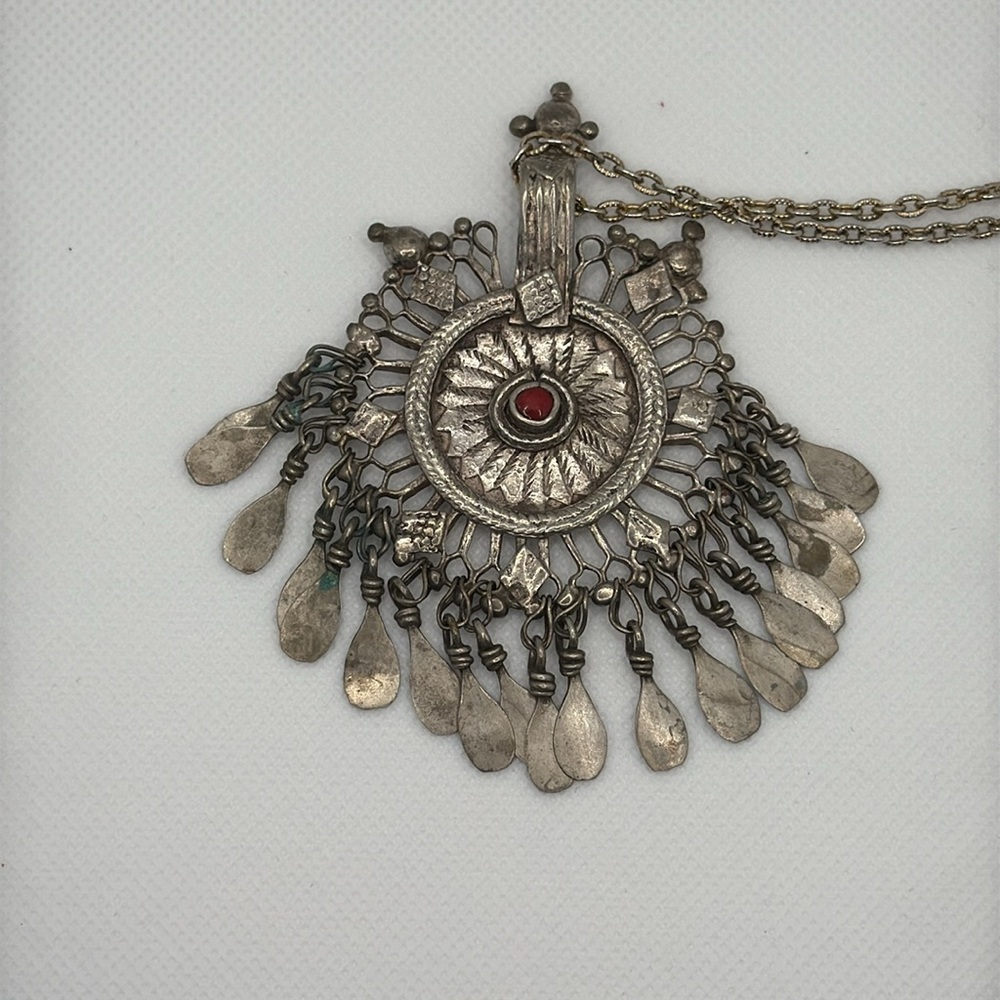Vintage Boho Kuchi Tribal Pendant Necklace - Picture 2 of 4